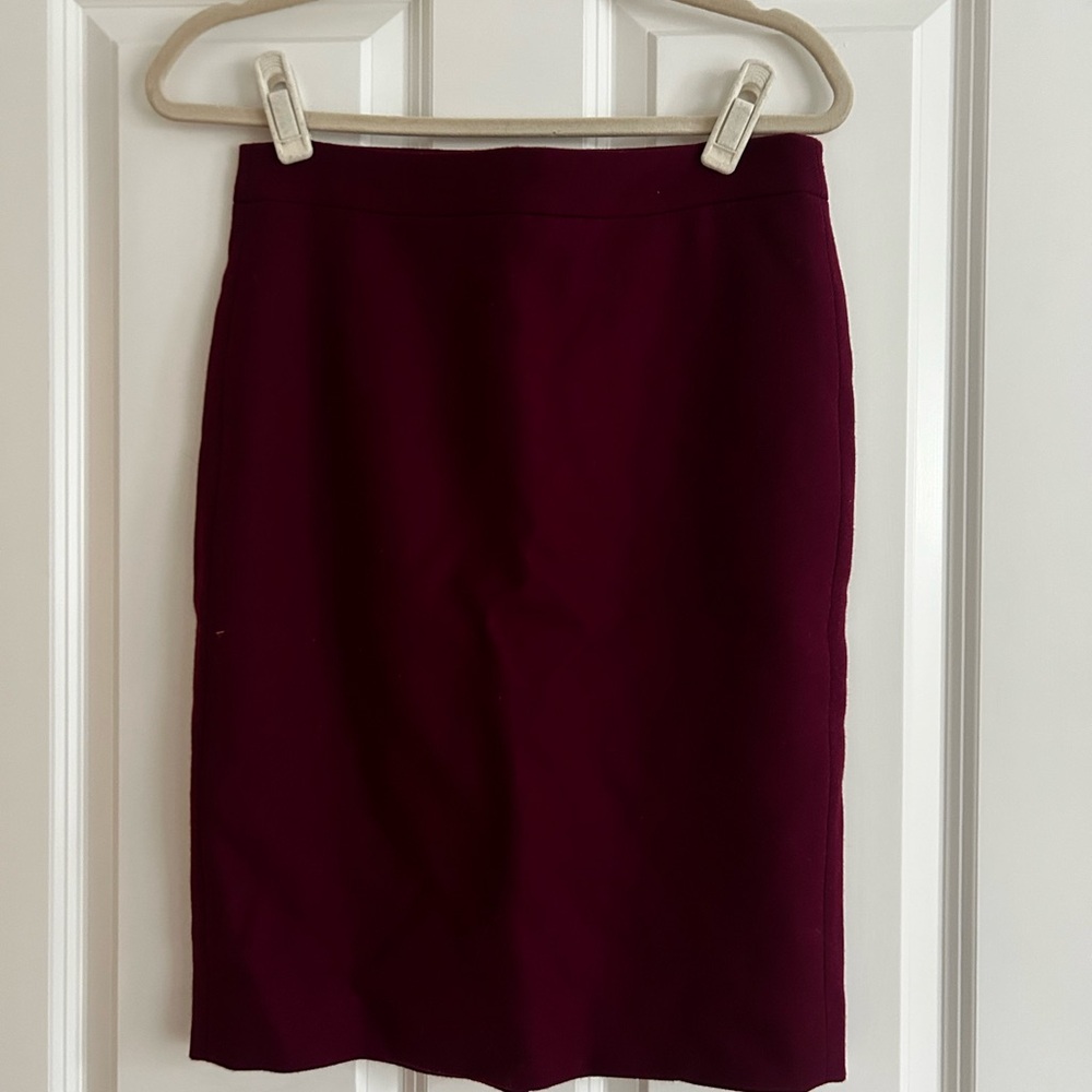 J. Crew Deep Red Pencil Skirt